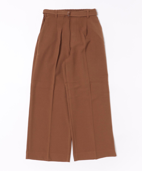 BELLUNA PLUS(ベルーナ)の「サマ見え(W)ベルト付ワイドパンツ61丈(その他パンツ・レディース・ブラック/ブラウン系/テラコッタ/チャコール/チェック・SMALL/MEDIUM/LARGE/X-LARGE)」の3枚目の写真