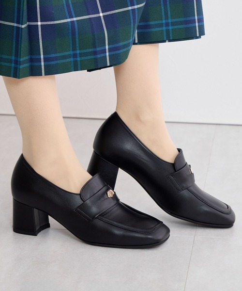 HIMIKO(ヒミコ)の「【Made in Japan】【撥水】コインディティールヒールローファー/641315(ローファー・レディース・ブラック×ホワイト/ボルドー/ブラック・22.5cm/23.0cm/24.0cm/23.5cm/24.5cm/22.0cm/25.0cm)」の6枚目の写真