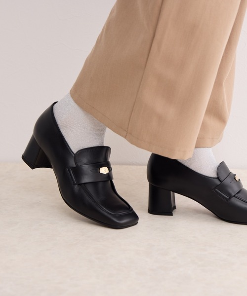 HIMIKO(ヒミコ)の「【Made in Japan】【撥水】コインディティールヒールローファー/641315(ローファー・レディース・ブラック×ホワイト/ボルドー/ブラック・22.5cm/23.0cm/24.0cm/23.5cm/24.5cm/22.0cm/25.0cm)」の21枚目の写真