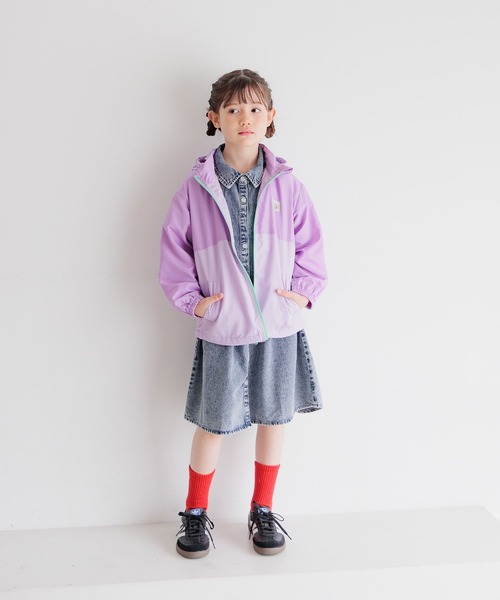 BAYFLOW（ベイフロー）の「★雨にも強い！撥水マウンテンパーカー(KIDS)（マウンテンパーカー・キッズ・ブルー/ブラック/サックスブルー/グリーン/ベージュ/ラベンダー/イエロー/ライトブルー・110cm/120cm/130cm/140cm/150cm）」の9枚目の写真