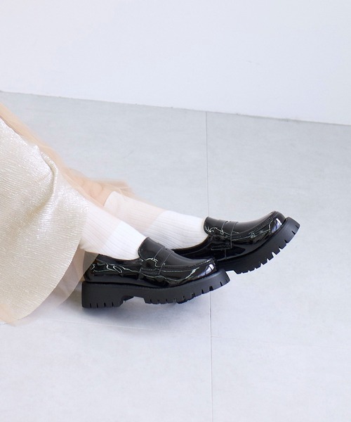 noyau（ノヤウ）の「厚底ソールローファー（ローファー・レディース・ライトブラック/ブラック/シルバー・S/M/L/LL）」の22枚目の写真