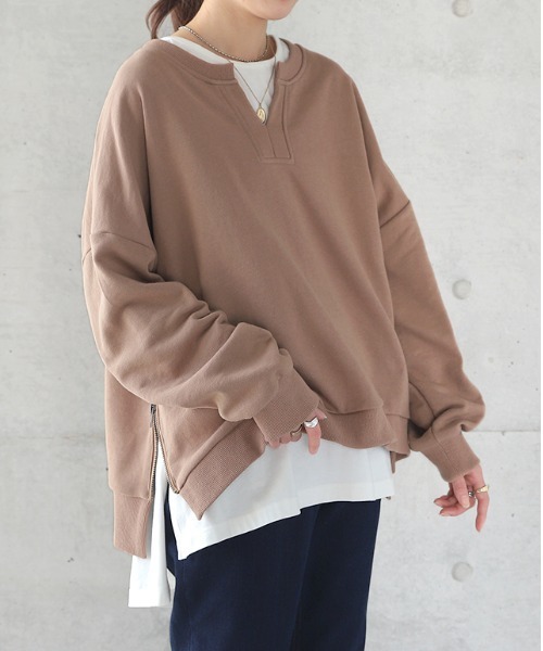 K-neck side zip jumper — свитер с боковой молнией на воротнике