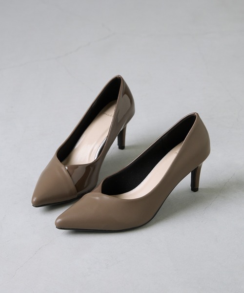 セール】バイカラー ポインテッドトゥ 7cmヒール パンプス（パンプス