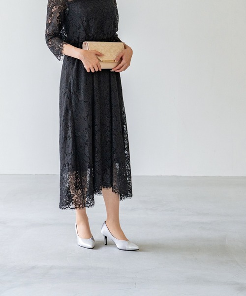 バイカラー ポインテッドトゥ 7cmヒール パンプス（パンプス）｜welleg