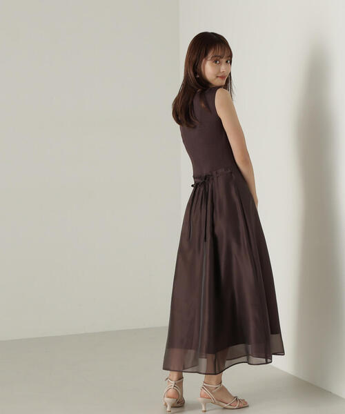 PROPORTION BODY DRESSING（プロポーションボディドレッシング）の「ニットドッキングシアーワンピース / 1214240507（ワンピース・レディース・グリーン/ブラウン/ピンク・MEDIUM/SMALL）」の14枚目の写真