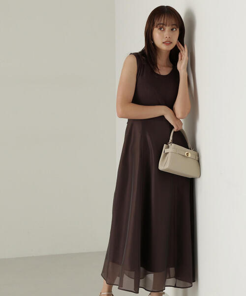 PROPORTION BODY DRESSING（プロポーションボディドレッシング）の「ニットドッキングシアーワンピース / 1214240507（ワンピース・レディース・グリーン/ブラウン/ピンク・MEDIUM/SMALL）」の16枚目の写真