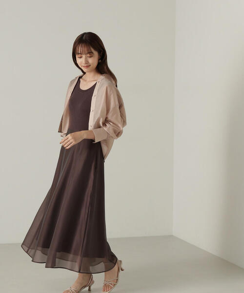 PROPORTION BODY DRESSING（プロポーションボディドレッシング）の「ニットドッキングシアーワンピース / 1214240507（ワンピース・レディース・グリーン/ブラウン/ピンク・MEDIUM/SMALL）」の17枚目の写真