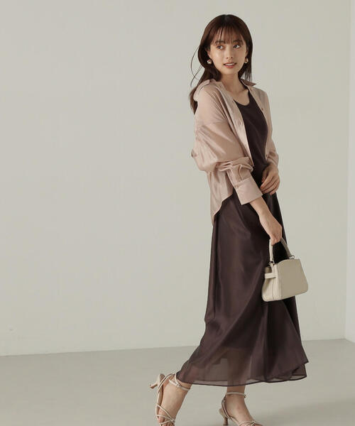 PROPORTION BODY DRESSING（プロポーションボディドレッシング）の「ニットドッキングシアーワンピース / 1214240507（ワンピース・レディース・グリーン/ブラウン/ピンク・MEDIUM/SMALL）」の18枚目の写真