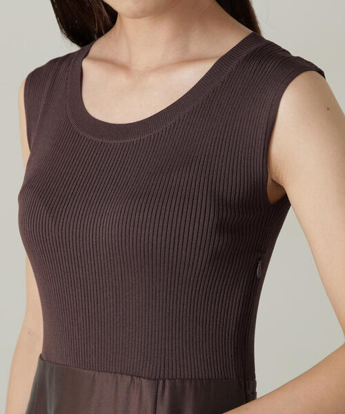 PROPORTION BODY DRESSING（プロポーションボディドレッシング）の「ニットドッキングシアーワンピース / 1214240507（ワンピース・レディース・グリーン/ブラウン/ピンク・MEDIUM/SMALL）」の5枚目の写真