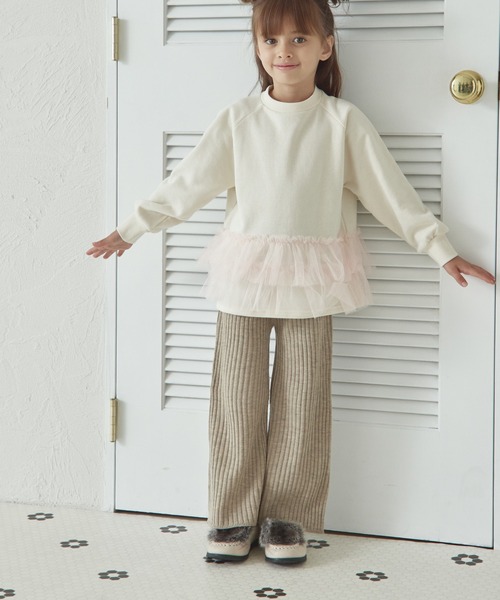 専用2点　90cm100cm ツインベア　トレーナー セール】裏毛 2段チュール フリル トレーナー（スウェット