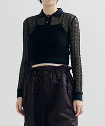【JOHN LAWRENCE SULLIVAN/ジョンローレンスサリバン】LACE POLO SHIRT/レースポロシャツ
