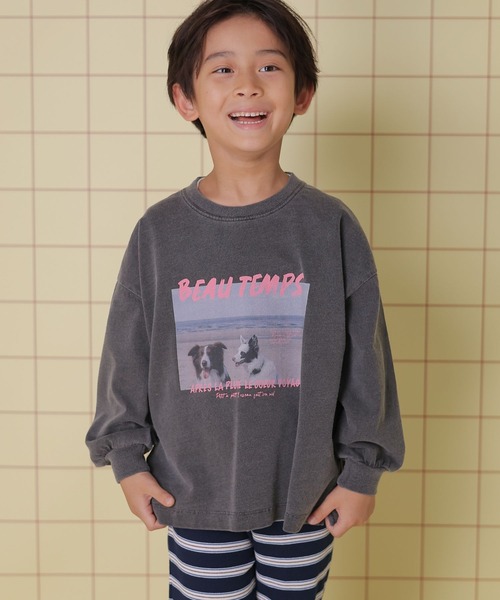 LEPSIM（レプシィム）の「【KIDS】アニマルフォトロンT　149240（Tシャツ/カットソー・キッズ・チャコールグレー/オフホワイト・140/120）」の2枚目の写真