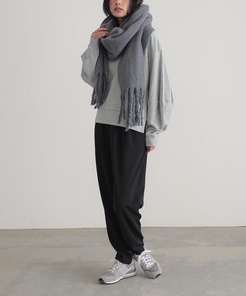 n'OrLABEL（ノアールレーベル）の「カットジョーゼットタックテーパードパンツ（スラックス・レディース・グレー/ブラウン/ブラック・1/2）」の20枚目の写真