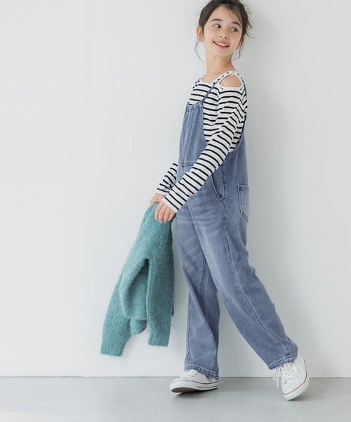coca（coca）（コカ）の「キッズ 親子お揃いデニムサロペット（サロペット/オーバーオール・キッズ・ブルー・130/140/150）」の5枚目の写真