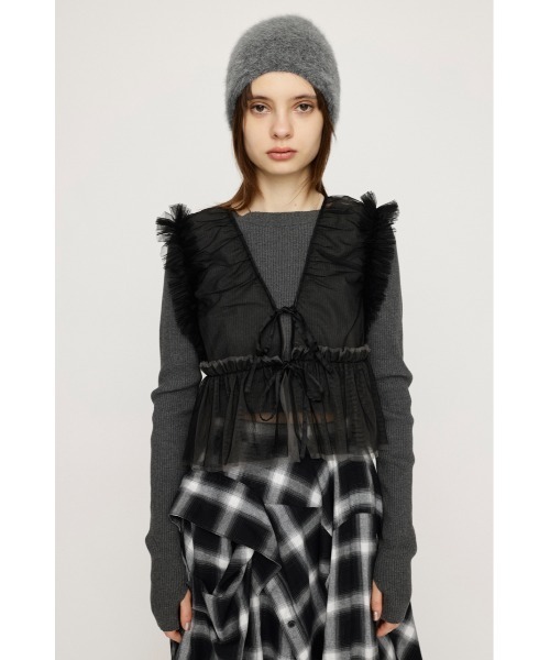 セール】2WAY FRILL TULLE VEST 2ウェイ フリル チュール ベスト