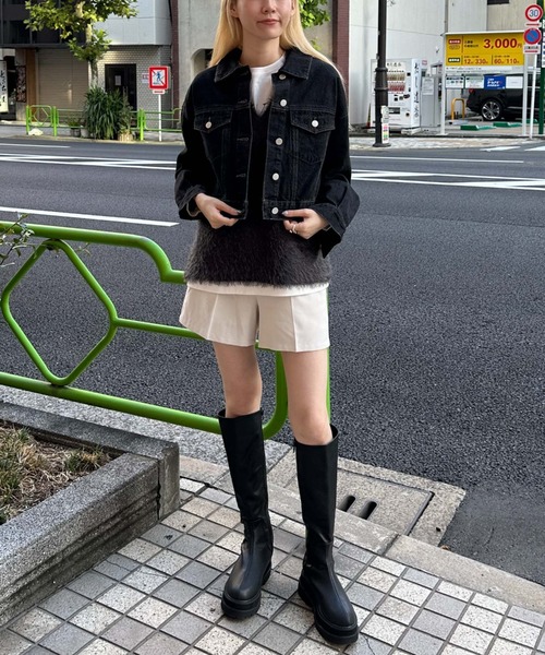 archives（アルシーヴ）の「ショートＧジャン（デニムジャケット・レディース・ネイビー/ブラック・MEDIUM）」の16枚目の写真