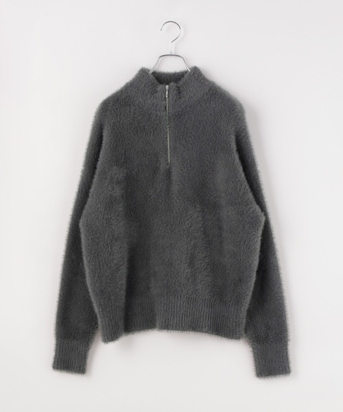 BAYFLOW（ベイフロー）の「[セットアップで着用可能]シャギーニットハイネックジッププルオーバー（ニット/セーター・レディース・チャコール/グレイッシュベージュ・FREE）」の8枚目の写真
