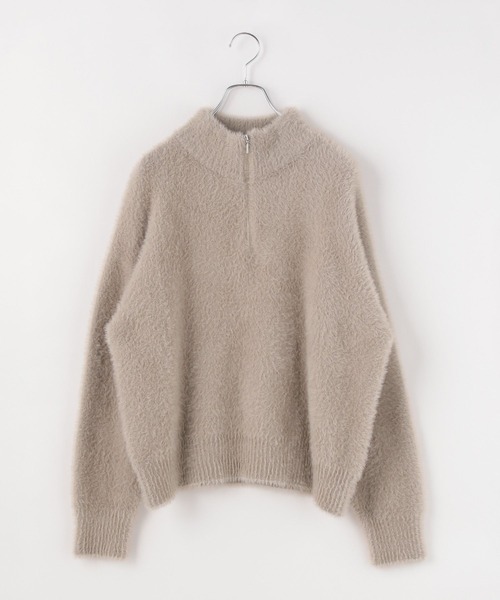 BAYFLOW（ベイフロー）の「[セットアップで着用可能]シャギーニットハイネックジッププルオーバー（ニット/セーター・レディース・チャコール/グレイッシュベージュ・FREE）」の9枚目の写真