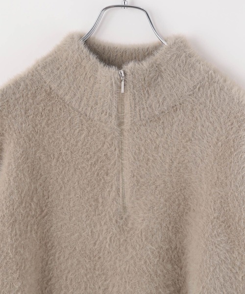BAYFLOW（ベイフロー）の「[セットアップで着用可能]シャギーニットハイネックジッププルオーバー（ニット/セーター・レディース・チャコール/グレイッシュベージュ・FREE）」の11枚目の写真