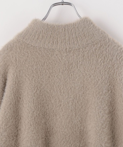 BAYFLOW（ベイフロー）の「[セットアップで着用可能]シャギーニットハイネックジッププルオーバー（ニット/セーター・レディース・チャコール/グレイッシュベージュ・FREE）」の15枚目の写真