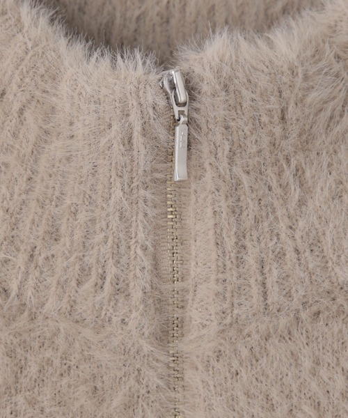 BAYFLOW（ベイフロー）の「[セットアップで着用可能]シャギーニットハイネックジッププルオーバー（ニット/セーター・レディース・チャコール/グレイッシュベージュ・FREE）」の17枚目の写真