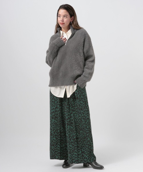 BAYFLOW（ベイフロー）の「[セットアップで着用可能]シャギーニットハイネックジッププルオーバー（ニット/セーター・レディース・チャコール/グレイッシュベージュ・FREE）」の21枚目の写真