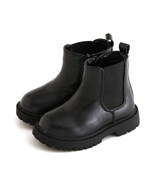 F.O.KIDS（エフオーキッズ）の「F.O.KIDS/エフオーキッズ サイドゴアブーツ（ブーツ・キッズ・ブラック/アイボリー・18/17/19）」の2枚目の写真