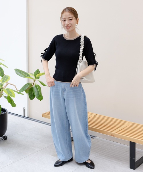 LAKOLE（ラコレ）の「2WAYギャザーショルダーバッグ / 145310（ショルダーバッグ・レディース・アイボリー/ブラック/ベージュ・FREE）」の5枚目の写真