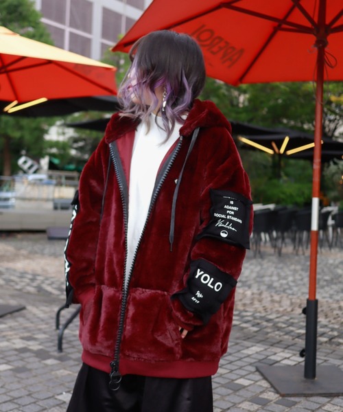 FABIANO FILIPPI フード付きパーカー ⭐︎モニーレ付⭐︎ほぼ未使用 AFYF（エーエフワイエフ）の「AFYF FUR ZIP PK/ビッグシルエット