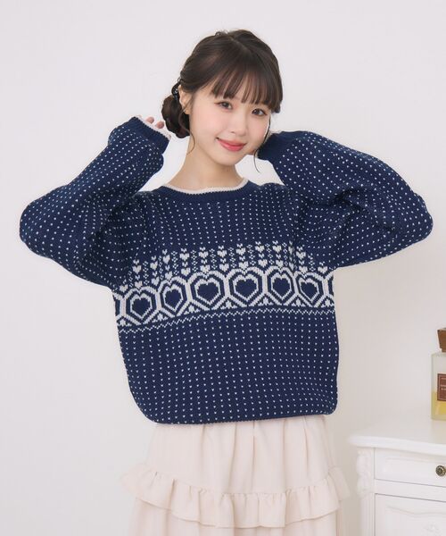 ems excite（エムズエキサイト）の「ノルディックNTPO（ニット/セーター・レディース・オフホワイト/ブルー/レッド・FREE）」の9枚目の写真