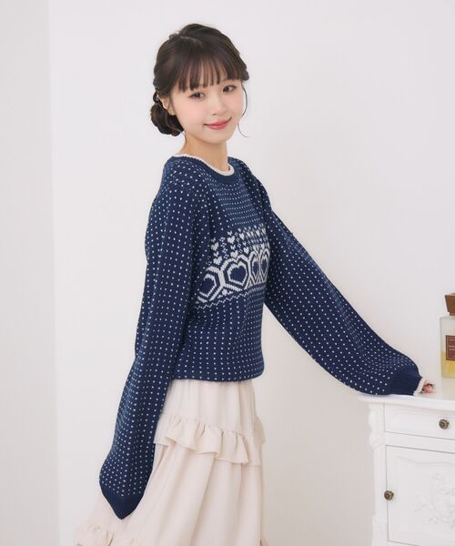 ems excite（エムズエキサイト）の「ノルディックNTPO（ニット/セーター・レディース・オフホワイト/ブルー/レッド・FREE）」の8枚目の写真