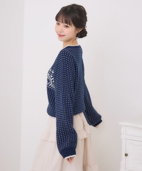 ems excite（エムズエキサイト）の「ノルディックNTPO（ニット/セーター・レディース・オフホワイト/ブルー/レッド・FREE）」の7枚目の写真