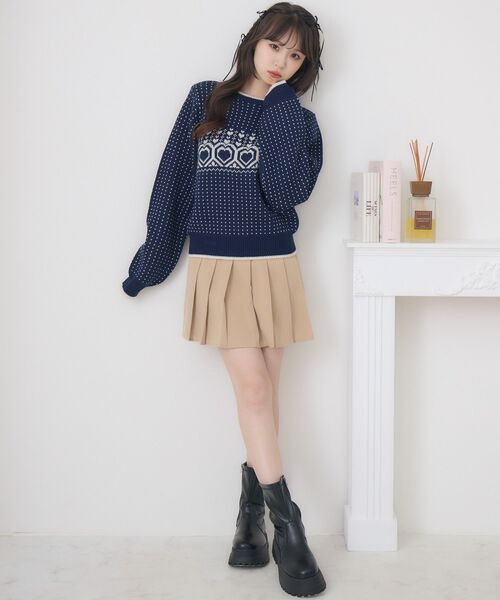 ems excite（エムズエキサイト）の「ノルディックNTPO（ニット/セーター・レディース・オフホワイト/ブルー/レッド・FREE）」の5枚目の写真