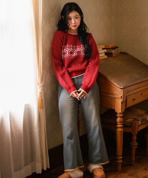 ems excite（エムズエキサイト）の「ノルディックNTPO（ニット/セーター・レディース・オフホワイト/ブルー/レッド・FREE）」の21枚目の写真