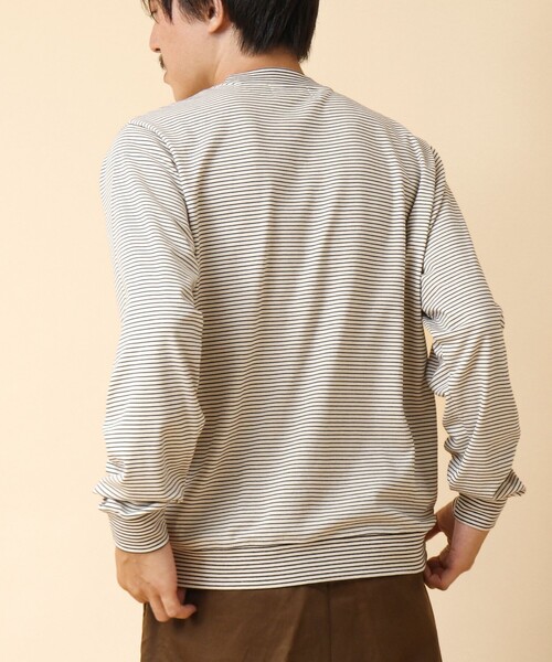 NOLLEY’S（ノーリーズ）の「《ビジカジ対応》セミシルケットスムース ボーダードレスT長袖 24AW（Tシャツ/カットソー・メンズ・ホワイト/ブラック/キナリ・XL/L/M/S）」の21枚目の写真