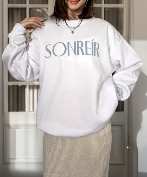 Candlestick(キャンドルスティック)の「ふんわり 肌ざわり フロッキー ロゴ スウェット トレーナー 韓国ファッション(スウェット・レディース・ホワイト/スミクロ/ブラック系/ネイビー/ホワイト系/ブラック/ブラック系1/ブラック系2/ホワイト系1/ブラウン系・M/L/LL)」の16枚目の写真