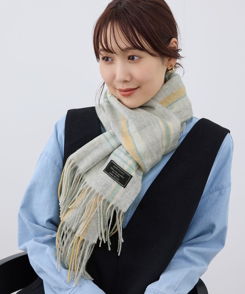 ROPE' PICNIC(ロペピクニック)の「ウールチェックストール(ストール/ショール・レディース・チャコールグレー/ライトグレー/ベージュ・FREE)」の5枚目の写真