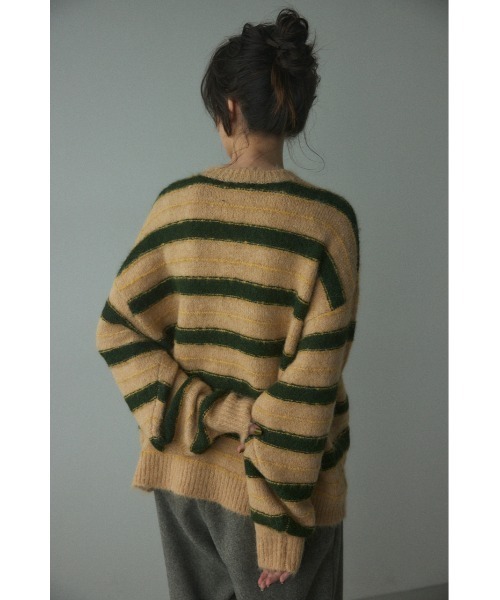 BLACK BY MOUSSY(ブラックバイマウジー)の「border knit tops(ボーダーニットトップス)(ニット/セーター・レディース・グリーン系その他/ピンク系その他・FREE)」の6枚目の写真