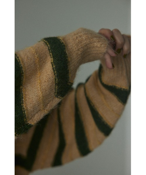 BLACK BY MOUSSY(ブラックバイマウジー)の「border knit tops(ボーダーニットトップス)(ニット/セーター・レディース・グリーン系その他/ピンク系その他・FREE)」の8枚目の写真