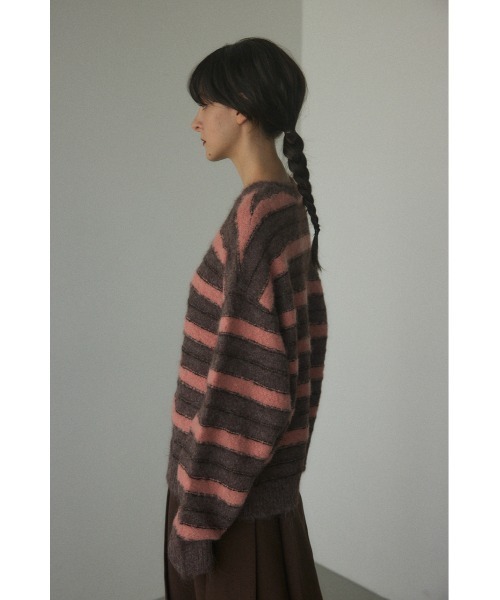 BLACK BY MOUSSY(ブラックバイマウジー)の「border knit tops(ボーダーニットトップス)(ニット/セーター・レディース・グリーン系その他/ピンク系その他・FREE)」の12枚目の写真