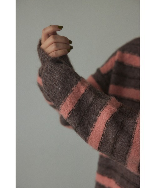 BLACK BY MOUSSY(ブラックバイマウジー)の「border knit tops(ボーダーニットトップス)(ニット/セーター・レディース・グリーン系その他/ピンク系その他・FREE)」の15枚目の写真