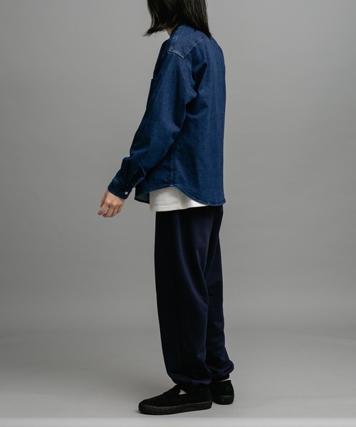 URBAN RESEARCH Sonny Label（アーバンリサーチサニーレーベル）の「10オンスデニムバンドカラーシャツ（シャツ/ブラウス・メンズ・ブラック/インディゴブルー・MEDIUM/LARGE）」の5枚目の写真