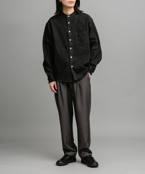 URBAN RESEARCH Sonny Label（アーバンリサーチサニーレーベル）の「10オンスデニムバンドカラーシャツ（シャツ/ブラウス・メンズ・ブラック/インディゴブルー・MEDIUM/LARGE）」の10枚目の写真