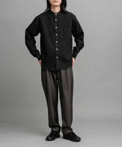 URBAN RESEARCH Sonny Label（アーバンリサーチサニーレーベル）の「10オンスデニムバンドカラーシャツ（シャツ/ブラウス・メンズ・ブラック/インディゴブルー・MEDIUM/LARGE）」の11枚目の写真