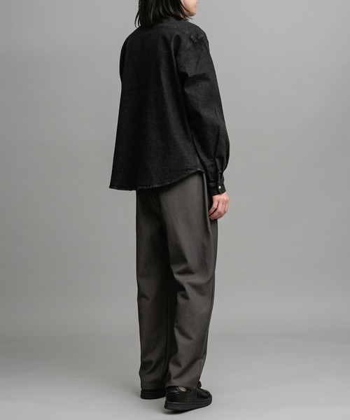 URBAN RESEARCH Sonny Label（アーバンリサーチサニーレーベル）の「10オンスデニムバンドカラーシャツ（シャツ/ブラウス・メンズ・ブラック/インディゴブルー・MEDIUM/LARGE）」の12枚目の写真