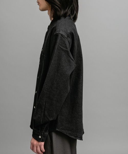URBAN RESEARCH Sonny Label（アーバンリサーチサニーレーベル）の「10オンスデニムバンドカラーシャツ（シャツ/ブラウス・メンズ・ブラック/インディゴブルー・MEDIUM/LARGE）」の14枚目の写真
