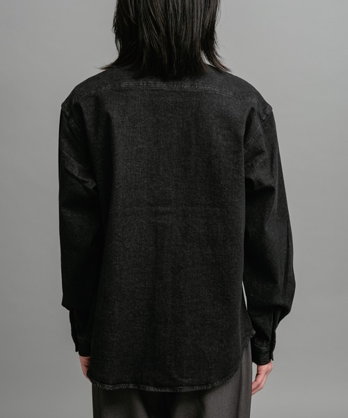 URBAN RESEARCH Sonny Label（アーバンリサーチサニーレーベル）の「10オンスデニムバンドカラーシャツ（シャツ/ブラウス・メンズ・ブラック/インディゴブルー・MEDIUM/LARGE）」の15枚目の写真