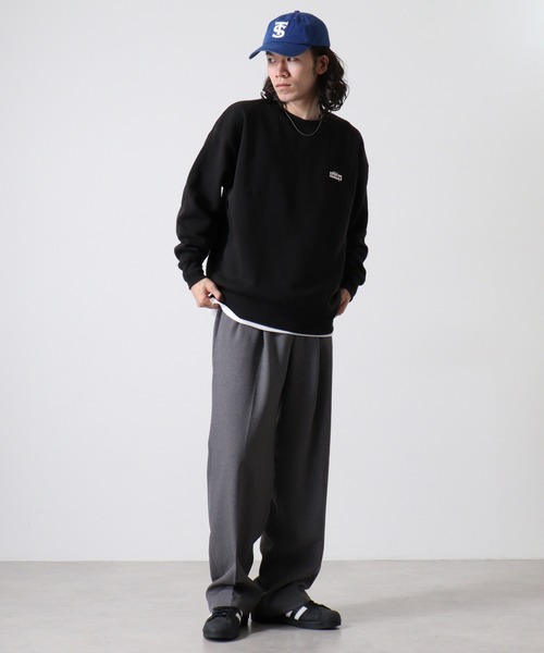FUNALIVE(ファンアライブ)の「COSBY Fleece-lined oversized sweatshirt / 裏起毛 オーバーサイズスウェットトレーナー unisex(スウェット・メンズ・ブラック系1/ブラック/オフホワイト/杢グレー/チャコールアッシュ/ダークグリーン/ホワイト系1/ネイビー・L/M/XL)」の12枚目の写真