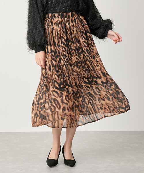 Jayro(ジャイロ)の「アニマルプリーツスカート(スカート・レディース・ダークブラウン/グレー・FREE)」の2枚目の写真