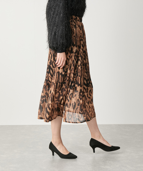 Jayro(ジャイロ)の「アニマルプリーツスカート(スカート・レディース・ダークブラウン/グレー・FREE)」の4枚目の写真